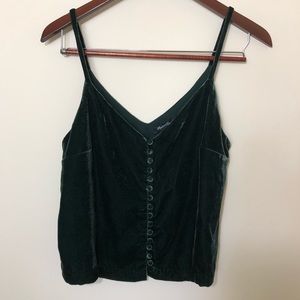 Madewell Velvet Button-Down Cami